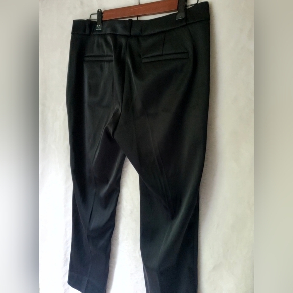 Banana Republic Black Satin Ryan Straight Leg Stretch Pants 8 PETITE RT$110 NEW - Picture 8 of 9